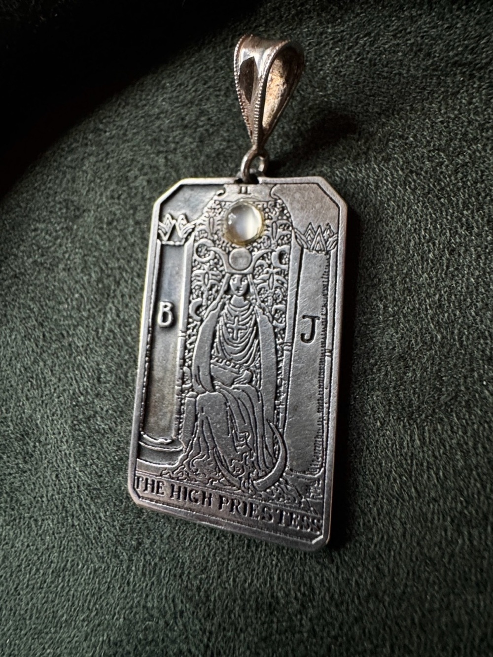 Tarot The High Priestess Pendant in Silver with Citrine Accent